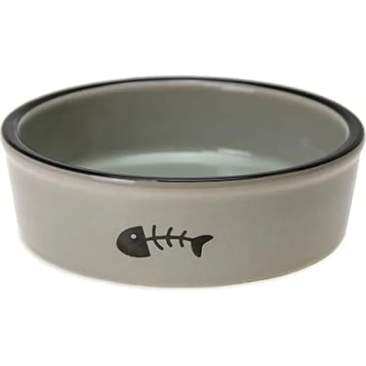 Karlie K Katzenteller, Keramik, grau, 450 ml, 12 x 12 x 4 cm, 180 g