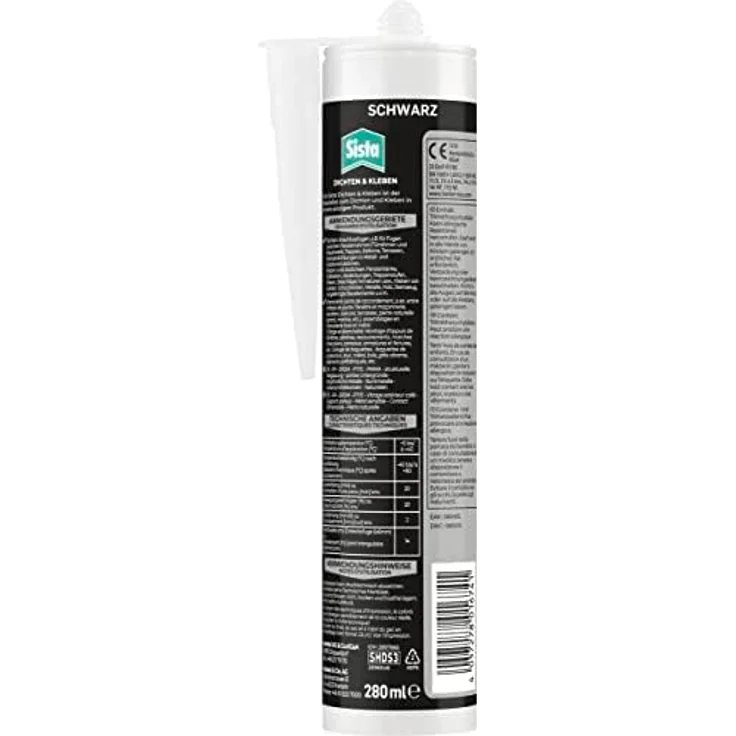 Sista Dichten & Kleben 2in1 Hybrid Dichtstoff, Schwarz, 280ml, schimmelresistent, UV- und witterungsbeständig, überstreichbar – Bild 2