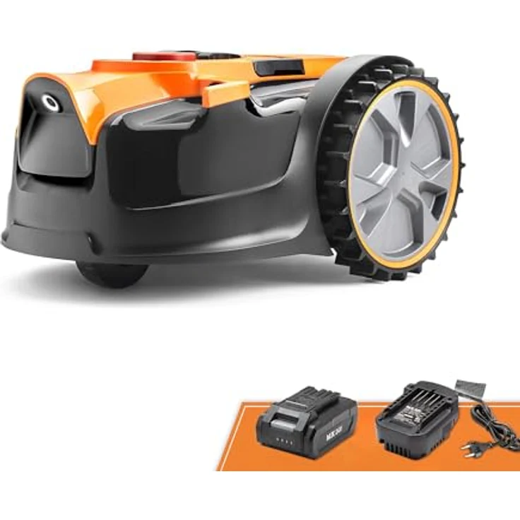 Lawnmaster OcuMow, kabelloser Mähroboter mit 2Ah Akku, stufenlose Schnitthöhenverstellung, für Rasenflächen bis 80 m² – Bild 1