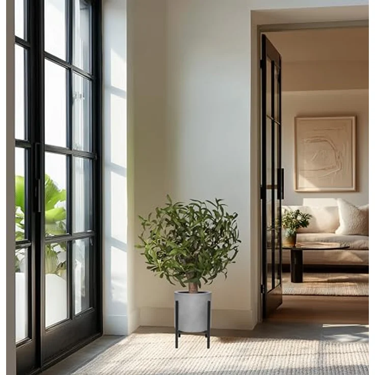 hjh OFFICE Kunstpflanze Olive S 70 cm - Immergrün, Pflegeleicht, Realistische Nachbildung aus Kunststoff & Kunstseide, Grün, Ideal für Indoor und geschützten Outdoorbereich – Bild 2