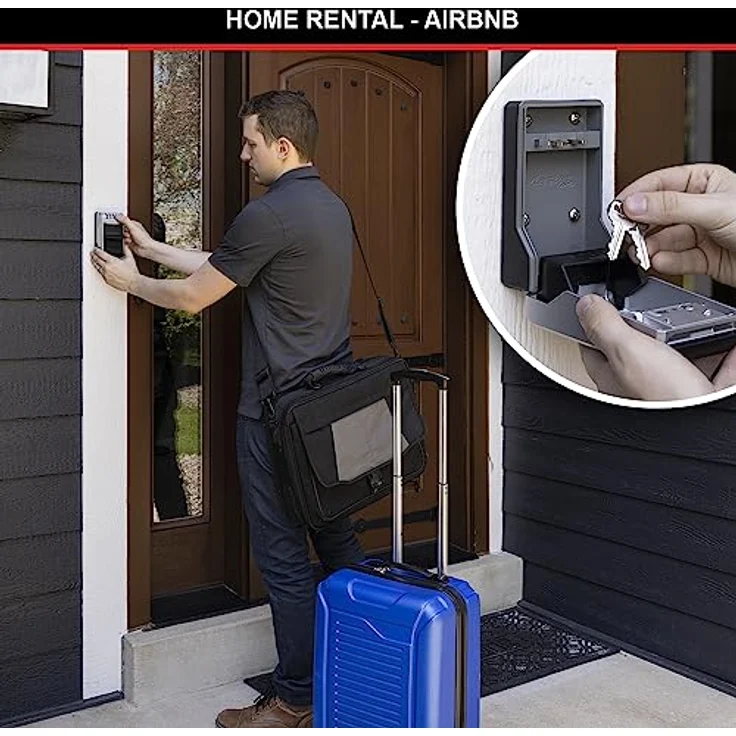 Master Lock Schlüsseltresor mit neuem innovativen Design, großem Fassungsvermögen und hoher Sicherheit, Wandhalterung, Aussen, 19.6 x 7.6 x 5.6 cm, Schlüsselsafe – Bild 3