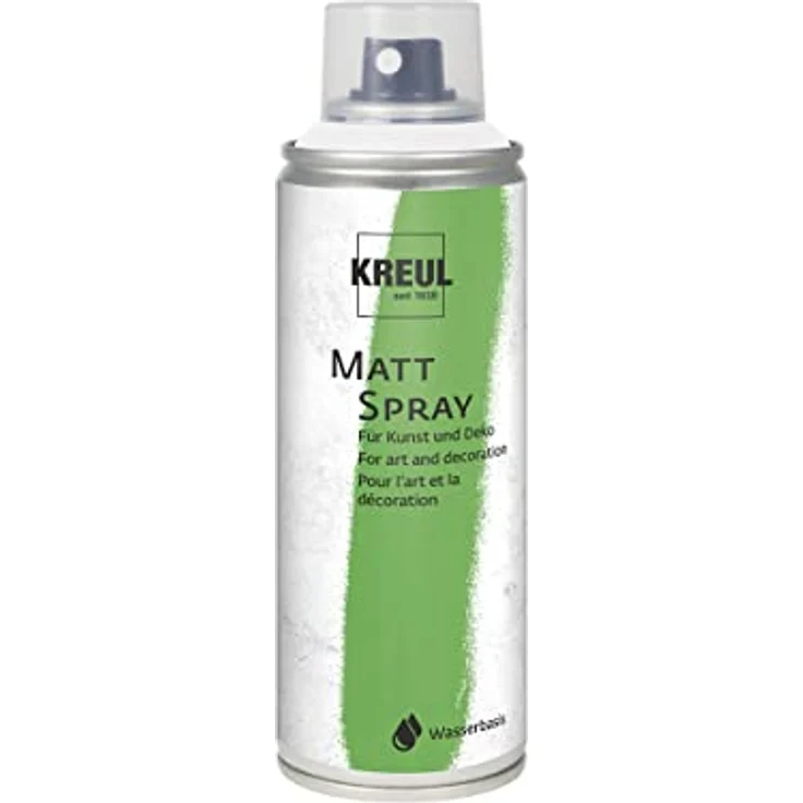 KREUL 76311 - Farbspray weiß, 200 ml, klassisch matte Sprühfarbe auf Wasserbasis, hochpigmentiert und wasserfest, styropofest, für Innen und Außen – Bild 1