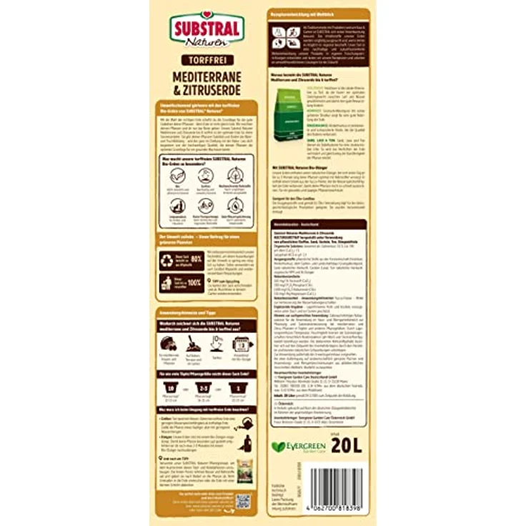 Substral Naturen Mediterrane & Zitrus Erde Bio & torffrei, für Zitruspflanzen, Kräuter, Palmen, etc., 20L – Bild 2