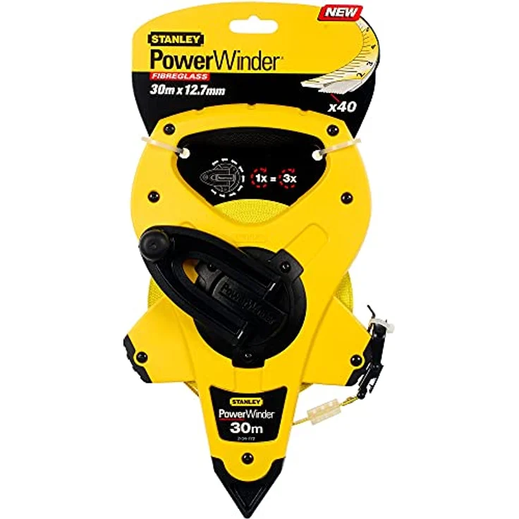 Stanley Rahmenbandmass Power Winder Fiberglas (30 m Länge,ergonomisch, Genauigkeitsklasse III) 2-34-772 – Bild 3