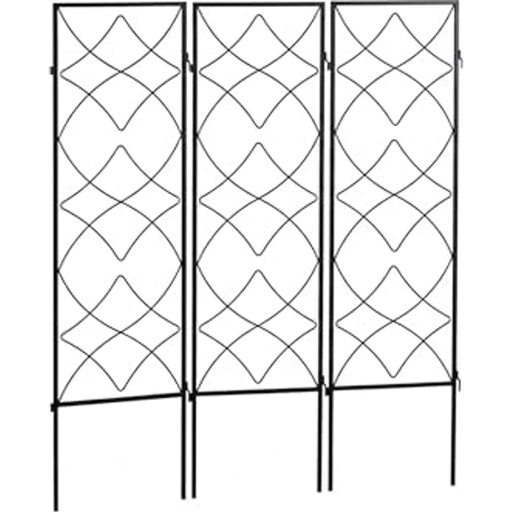 Relaxdays - Rankgitter Metall, 3er Set, zum Stecken, Rankhilfe für Kletterpflanzen, 122 x 31 cm, Spalier Garten, schwarz – Bild 10