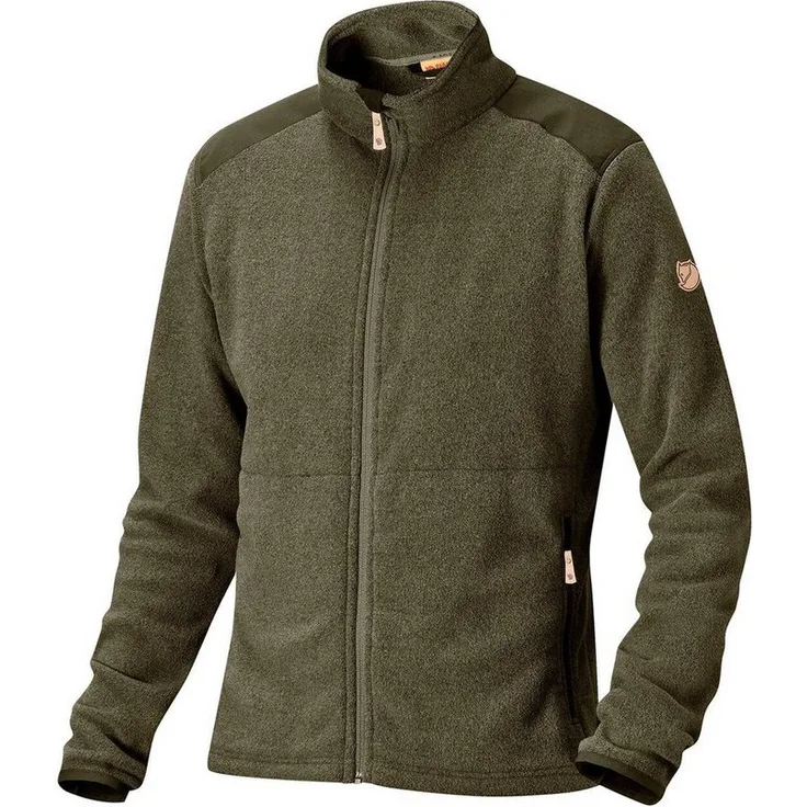 Fjällräven Fleecejacke Sten, Arbeitsjacke aus Recycling-Polyester, melierte Optik, Blau