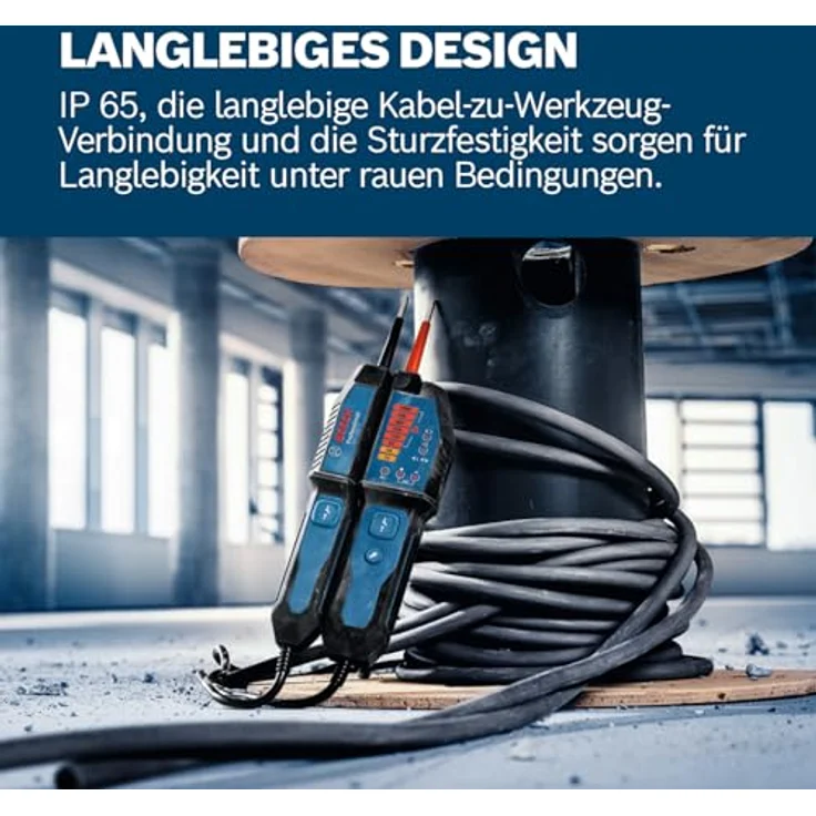Bosch Professional Spannungsprüfer GVT 1000-15, robuster Prüfgerät bis 1000 V AC/DC, IP65 Schutzklasse, inklusive Tasche – Bild 6