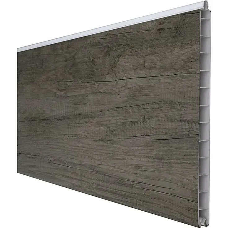 GroJa BasicLine Steckzaun, PVC Sichtschutz, 180 x 1,9 cm, Monument Oak, pflegeleicht und rissfrei