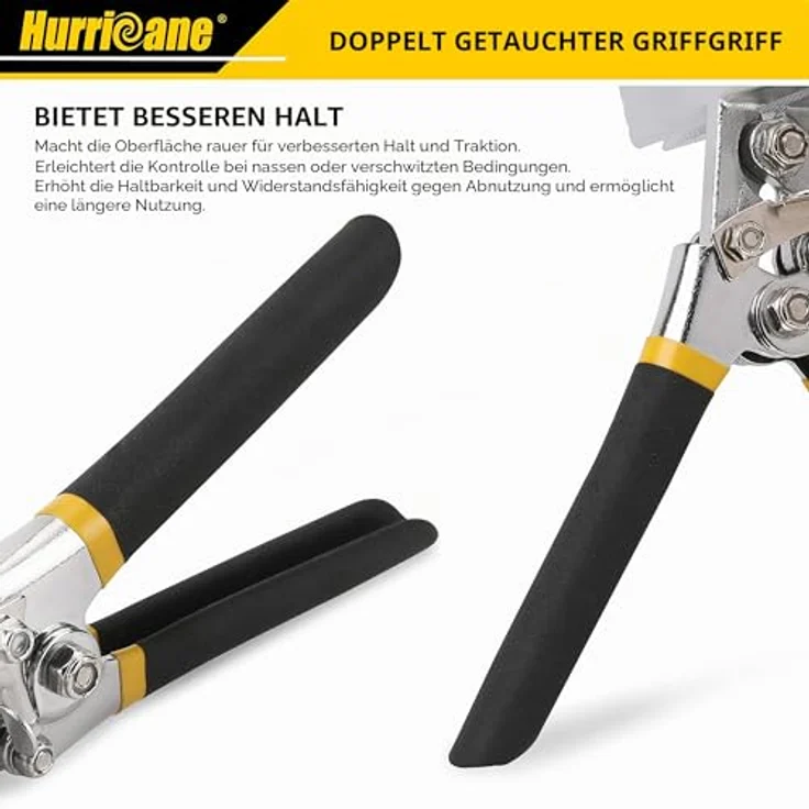 HURRICANE 6" (150mm) Falzzange Bieger Handwerkzeug, rutschfeste Blechzange mit Komfortgriff, präzises Metallwerkzeug für HLK-Projekte – Bild 5
