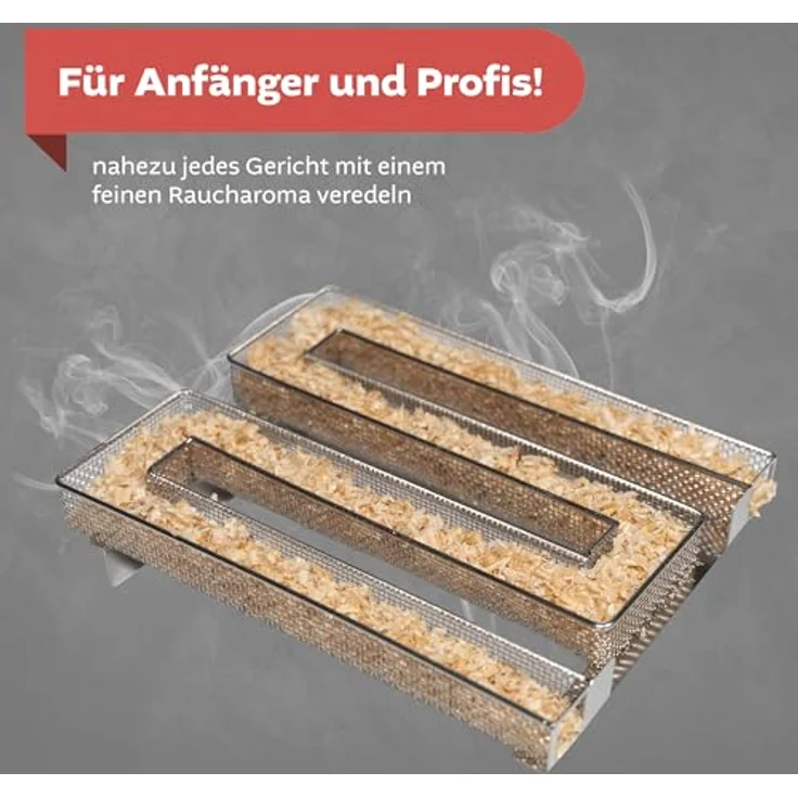 LEMODO Kaltrauchgenerator, Edelstahl Räucherspirale mit 5 Stunden Räucherzeit, für Kugelgrill und Räucherofen – Bild 3