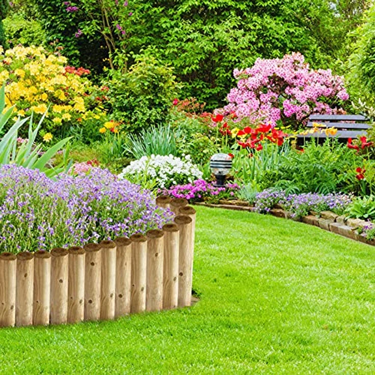 BooGardi Holzpalisaden rund gefast in 18 Größen · ø 6cm Länge 50 cm · Rundholz · imprägnierte Garten-Palisaden · zur Beeteinfassung · Sandkasten BAU – Bild 3