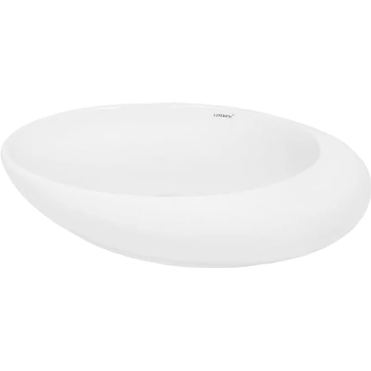 ECD Germany Waschbecken 585x375x145 mm aus Keramik Oval Weiß – Bild 2