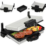 Scheffler Elektrogrill Kontaktgrill 3 in 1 Multigrill, 2000,00 W, Antihaftbeschichtet, Edelstahl Tischgrill - Schwarz