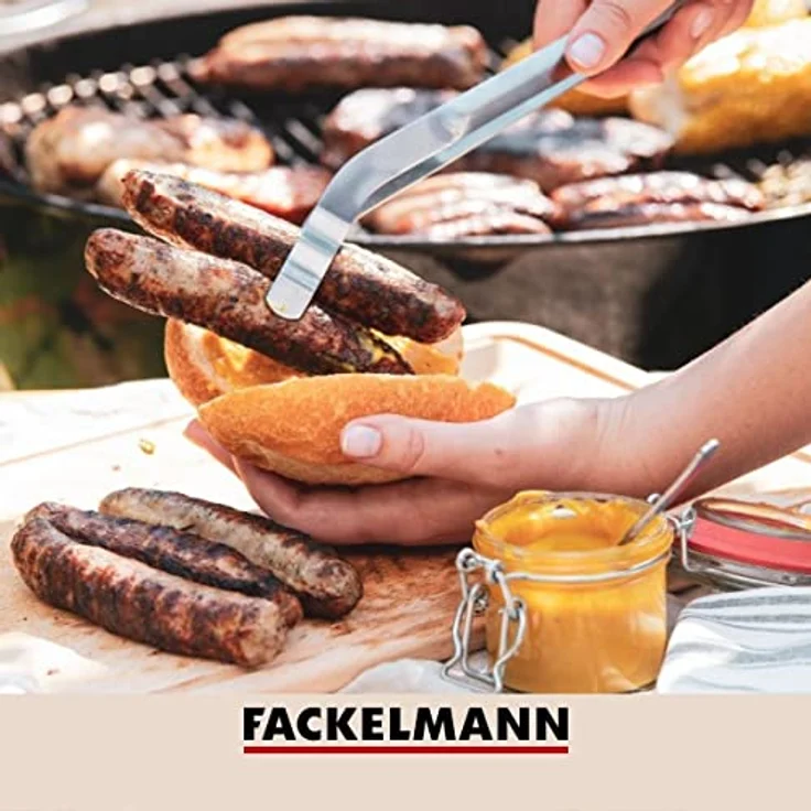 Fackelmann Grillzange, Edelstahl, 36 cm, silber, rostfrei – Bild 6