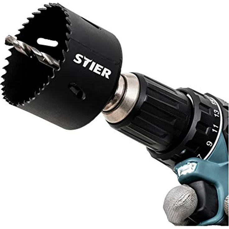 STIER Lochsäge, HSS-Co8 Bimetall, 82 mm, Dosenbohrer, Lochbohrer, HSSE, Bohrkrone 82mm, Lochkreissäge, Steckdosenbohrer, Lochsäge, Kreisschneider, Kreisbohrer – Bild 3