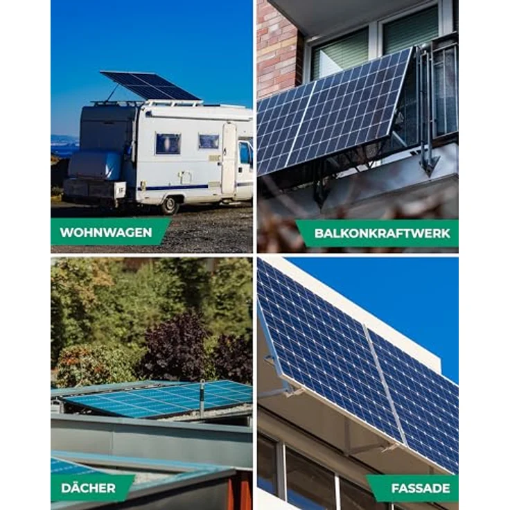 Smabix Solarpanel Halterung, 118 cm, 0-90 Grad verstellbar, inkl. Schrauben und Montage Anleitung, Aluminium Balkonkraftwerk Halterung - Silber – Bild 3