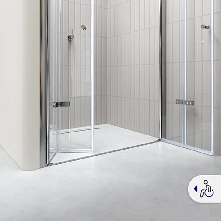 i-flair Duschfalttüren 72-76 cm, Nischenduschabtrennung aus 6 mm ESG Sicherheitsglas mit Nanobeschichtung, Höhe 195 cm – Bild 5