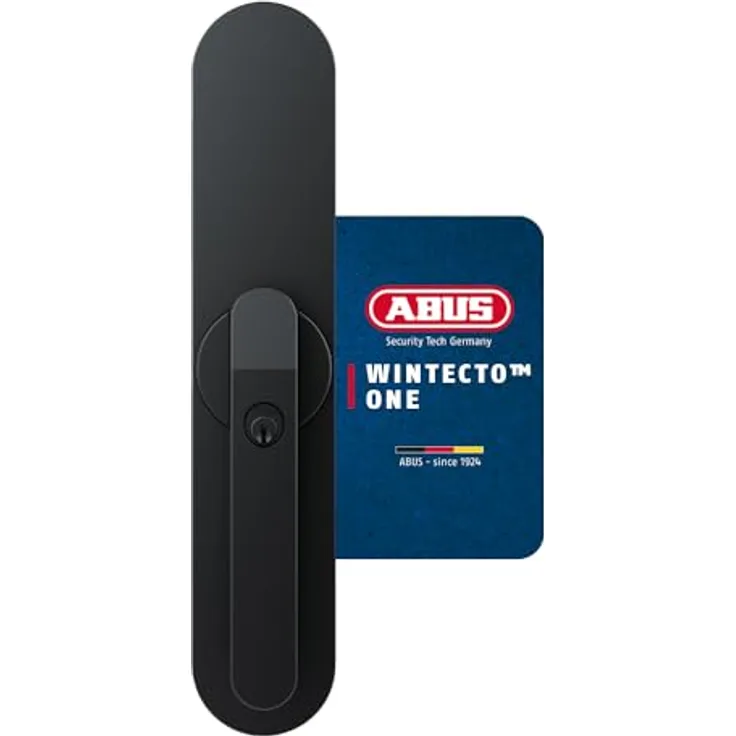 ABUS Wintecto One Fensterantrieb – smarter Fenstergriff mit Alarmfunktion, einfache Montage ohne Bohren, Schwarz, verschiedenschließend