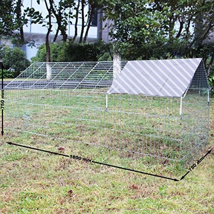 Wiltec Freilaufgehege Kaninchen 180 x 75 x 75 cm, Außengehege und Kleintierstall für Kaninchen, Hasen, Meerschweinchen - Robustes, wetterfestes Design, geräumiges Vergnügen, naturnahes Umfeld, einfacher Zugang, flexibel und anpassungsfähig – Bild 2