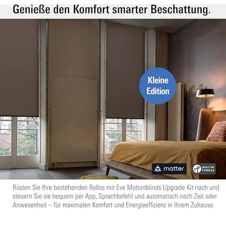 Eve Motionblinds Upgrade Kit für Rollos, Motor für Rohrdurchmesser 25-30 mm, smarte Steuerung mit Matter-Technologie – Bild 2