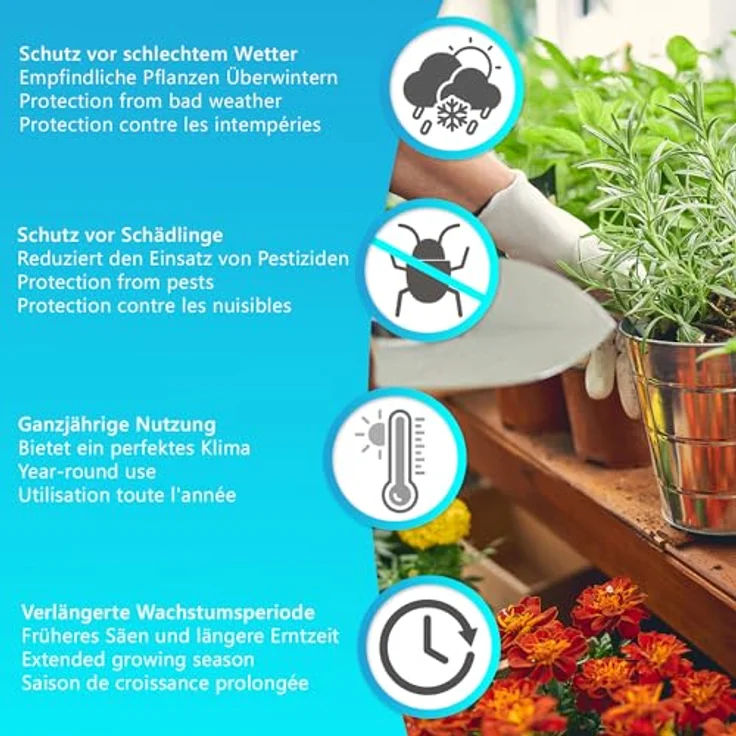 "NYVI Foliengewächshaus NYVIGreen - Gewächshaus XXL für Gemüse & Pflanzen, wetterfestes Überwinterungszelt" – Bild 5