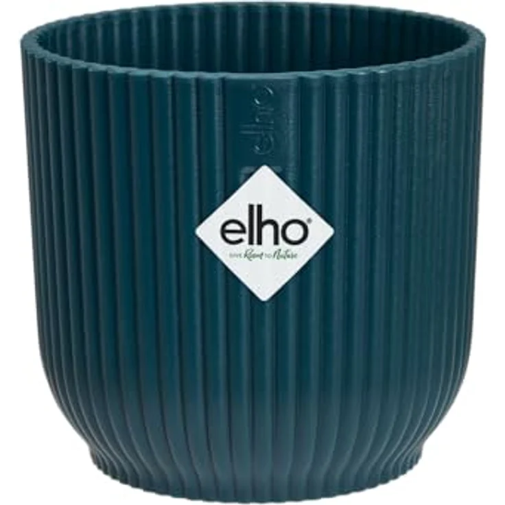 elho Vibes Fold Rund Mini 7 Pflanzentopf - Blumentopf für Innen - 100% recyceltem Plastik - Ø 7.0 x H 6.5 cm - Blau/Tiefes Blau – Bild 1