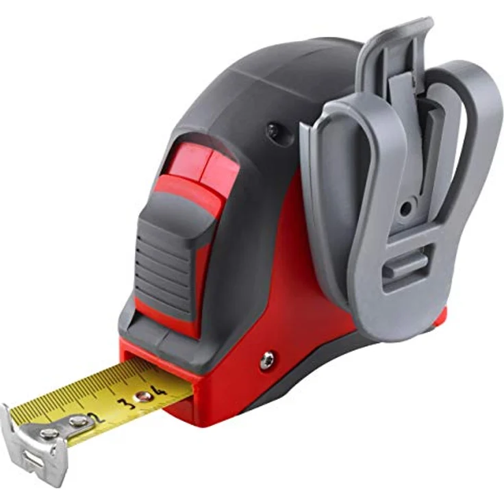 SOLA Bandmaß - PRO-TM - 8m - 25mm - robustes Profi-Rollbandmaß mit Gürtelclip - Stahlband, gelb lackiert mit mm Skala - Genauigkeitsklasse I - Rollmeter mit beweglichem Endhaken - Länge 8m-25mm – Bild 3