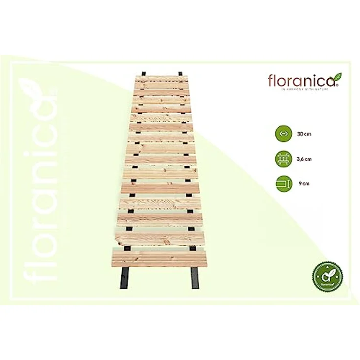 Floranica Gartenweg Rollweg Holztritt Gartentritt Garten Holz Holzweg Ausrollbarer Gartentritt Gartenrollwege Dekorative Holztritte aus Lärchenholz Länge in lfm, Breite 30 cm, Farbe: Unbehandelt – Bild 3