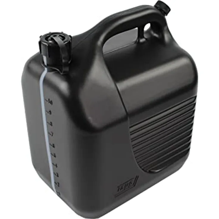 Tayg Kanister, 10 Liter, zugelassen, mit Einfüllstutzen und Messstreifen, schwarz, 602078