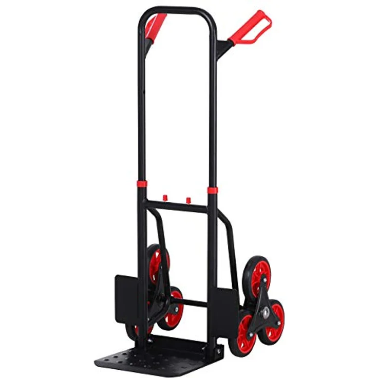 DURHAND Treppensteiger 150 kg Sackkarre Transportkarre Griff höhenverstellbar Klappbar Stahl 45 x 60 x 109 cm – Bild 1