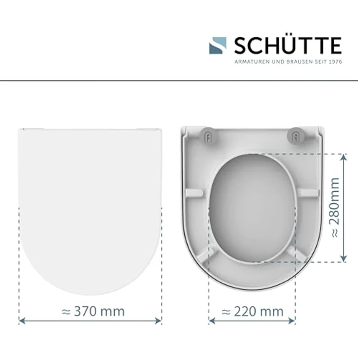 Schütte WC-Sitz D-Form Pro 8 Duroplast, Absenkautomatik, Weiß, Schnellverschluss, bruchsicher, hohe Belastbarkeit bis 250 kg – Bild 3