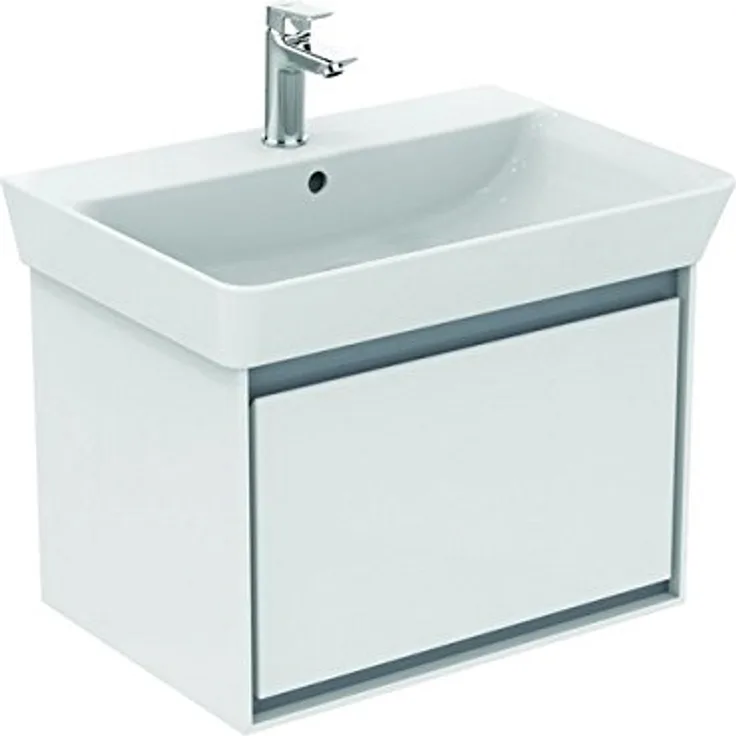Ideal Standard Waschtischunterschrank Connect air, 585x412x400mm, Weiß glänzend und hellgrau matt
