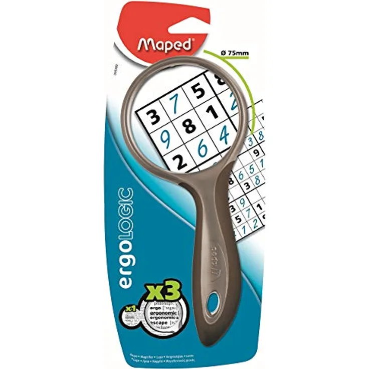 Maped M039300 - Lupe, Durchmesser 75 mm, schwarz