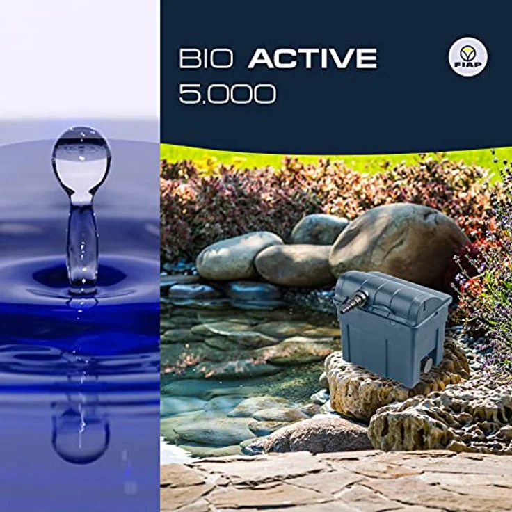 FIAP BIO ACTIVE 5.000 Durchlauf-Filter, UVC-Klärgerät mit 4500 l/h, wartungsfreundliches Mehrkammer-System zur Teichwasserreinigung – Bild 8