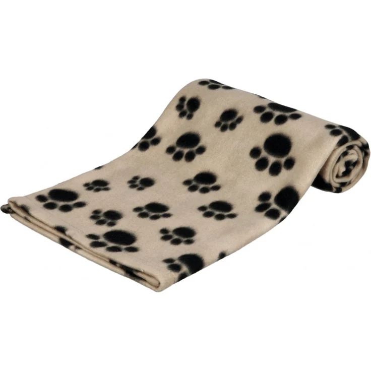 Trixie Fleecedecke Beany beige mit schwarzen Pfoten – Bild 1