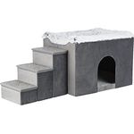 Höhle Harvey mit Treppe 119x47x50 cm grau/weiß-schw.