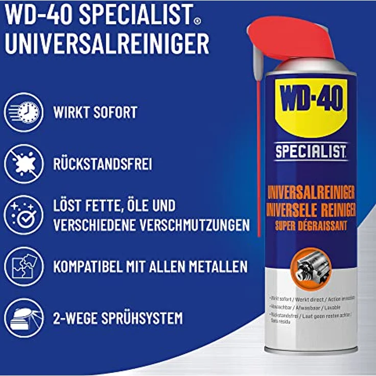 WD-40 Universalreiniger 'Specialist', 250 ml, schnell wirkend und rückstandsfrei, entfernt Öl, Fett und Schmutz – Bild 3
