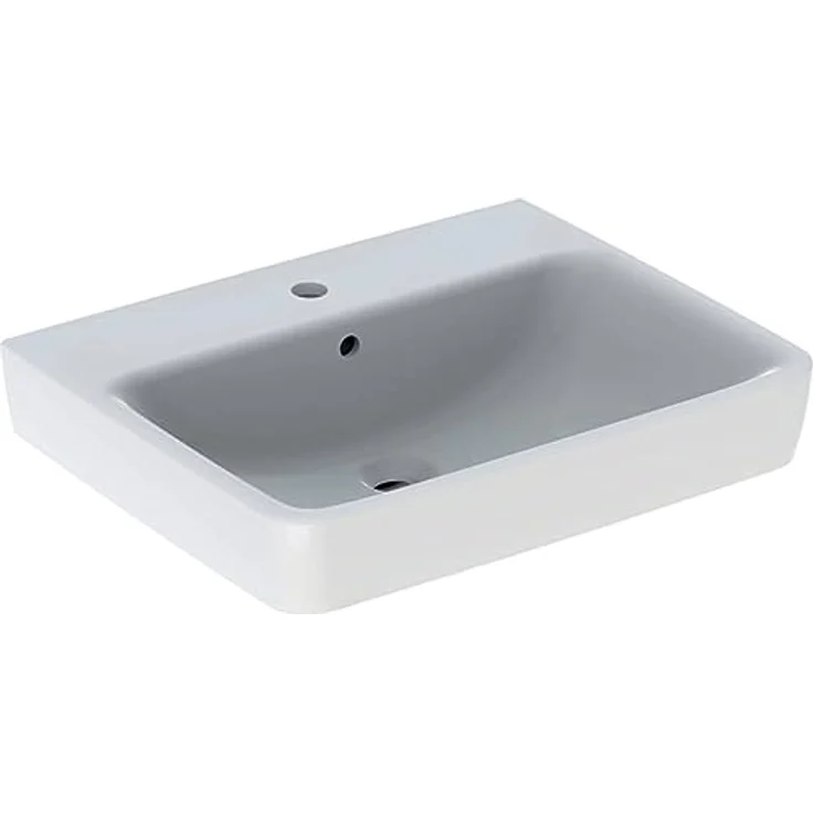 Geberit Renova Plan, Waschtisch, 60x48 cm, 1 Hahnloch, mit Überlauf, 501636, Farbe: Weiß - 501.636.00.1 – Bild 2