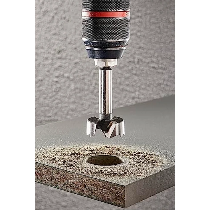 Wolfcraft Forstnerbohrer Sechskant-Schaft 90mm Ø26mm, selbstschneidende Zentrierspitze für präzise Scharnierbohrungen in Weichholz – Bild 4