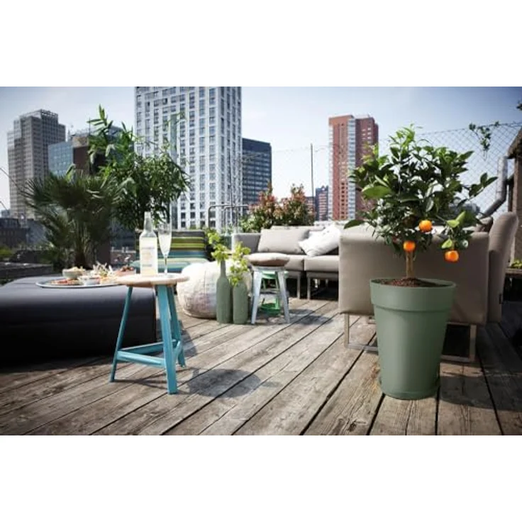 elho Loft Urban Untersetzer Rund 14 - Untersetzer für Außen & Zubehör - Ø 14.0 x H 1.9 cm - Grün/Pistazien Grün – Bild 4