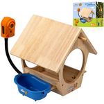 DieMaus Vogelhaus mit Kamera, robustes Holz, 2-MP-Fotos, Full-HD-Videos, IP65 wassergeschützt, wiederaufladbarer Akku