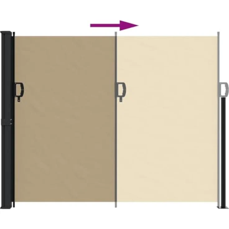 vidaXL Seitenmarkise, Sichtschutz Ausziehbar, Windschutz Sonnenschutz, Beige 170x300cm – Bild 5