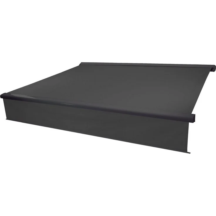 MCW Kassettenmarkise H124-4x3-aV Vollkassette mit Dooya-Markenmotor 205W, Polyacryl-Bezugsstoff, schwarz