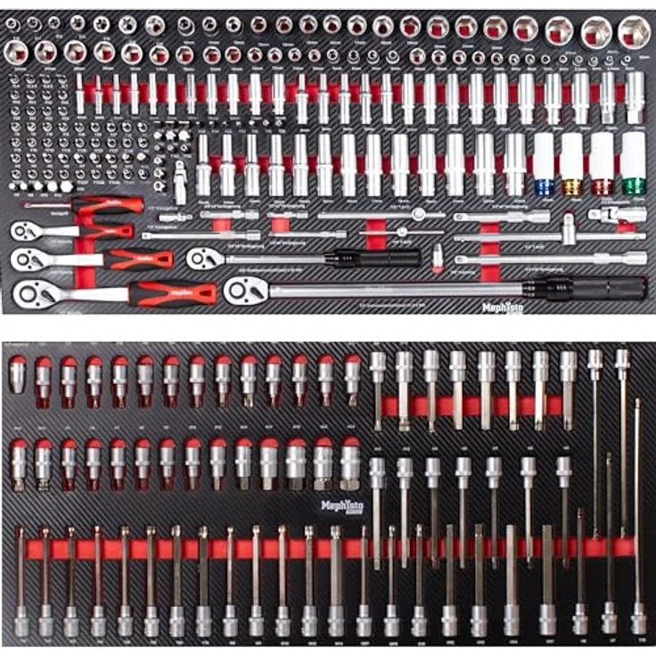 Mephisto-Tools Werkzeugwagen Pro Line "Big Black", 463-teilig, 9 abschließbare Schubladen, Chrom-Vanadium-Stahl, schwarz – Bild 2