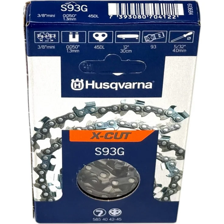 Husqvarna X-CUT S93G Sägekette, 40 cm, 3/8", 1,3 mm, Halbmeißel, Rückschlag-Reduzierung, 56 Treibglieder