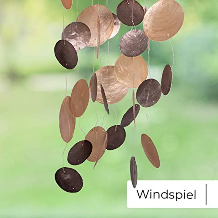 Windspiel Capiz-Muscheln 100 cm lang in Braun – Bild 7
