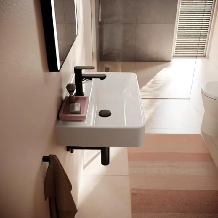 Hansgrohe Xanuia Q Kompakt Waschbecken, wandhängend, 1 Hahnloch, mit Überlauf, 600x370mm, weiss – Bild 6