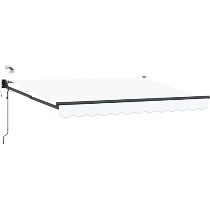 vidaXL Elektrische ausziehbare Markise, Weiß 3,5 x 2 m mit LED, Wettersensor und Aluminiumrahmen – Bild 1