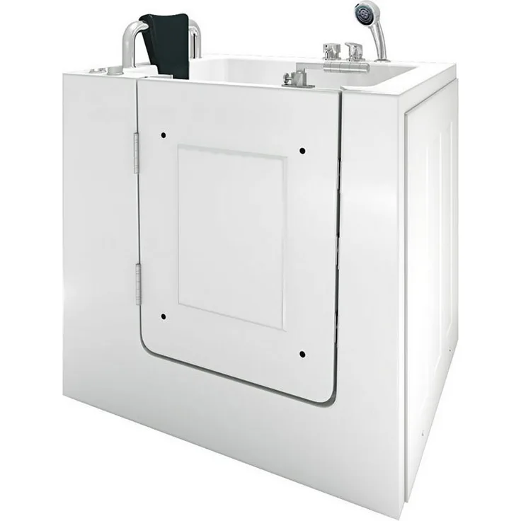 AcquaVapore Whirlpool-Badewanne S02WP-A-L 78x100cm, mit Tür, Sanitär-Acryl, 70-90 Liter Wasserverbrauch