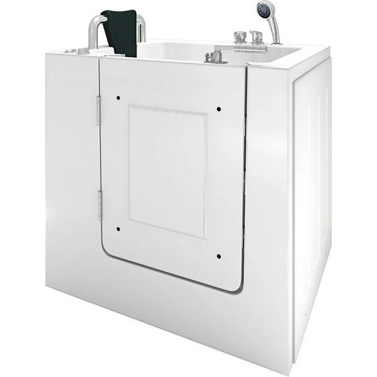 AcquaVapore Whirlpool-Badewanne S02WP-A-L 78x100cm, mit Tür, Sanitär-Acryl, 70-90 Liter Wasserverbrauch